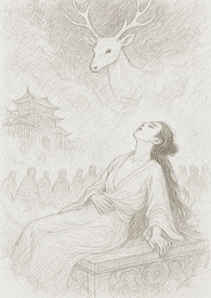 白鹿神图古风